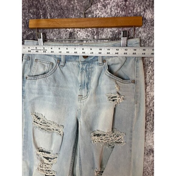 Sincerely Jules Jeans womens 1 / 25 Blue Deconstructed Straight High Rise Retro - Picture 4 of 11